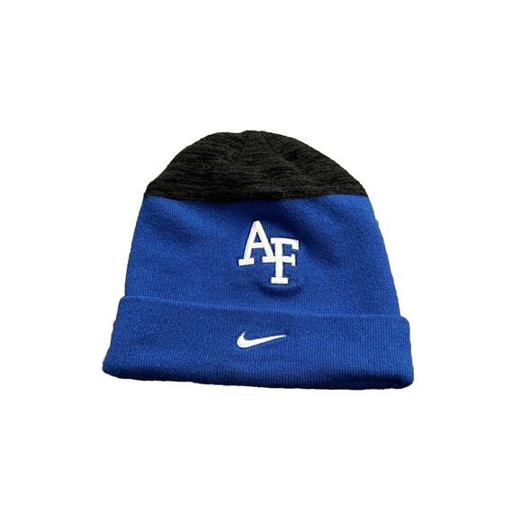 Nike Unisex Blue Black Air Force Falcons Knit Cap Beanie Hat AF OS Winter - Picture 1 of 10